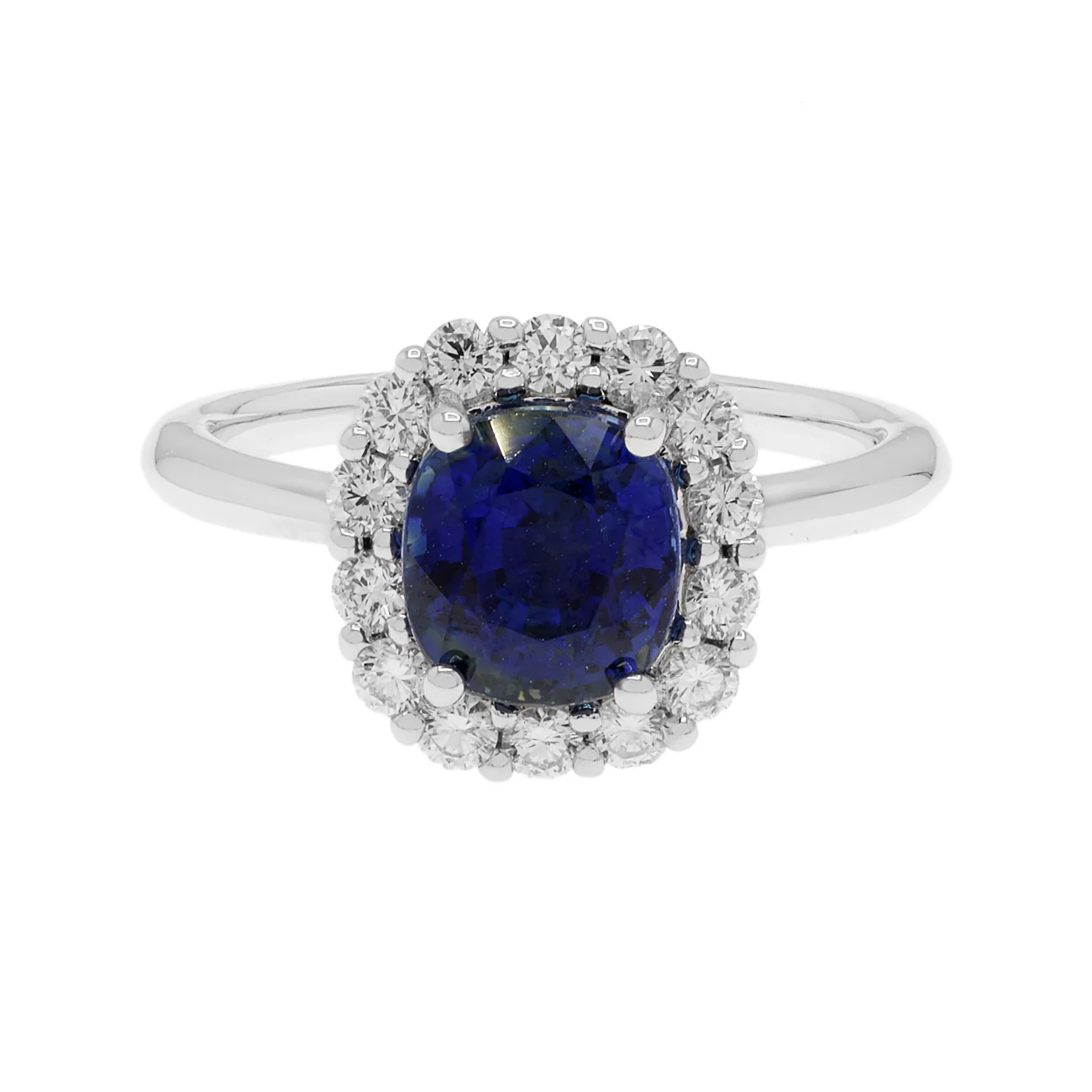 18K White Gold 1.95 Carat Sapphire Ring