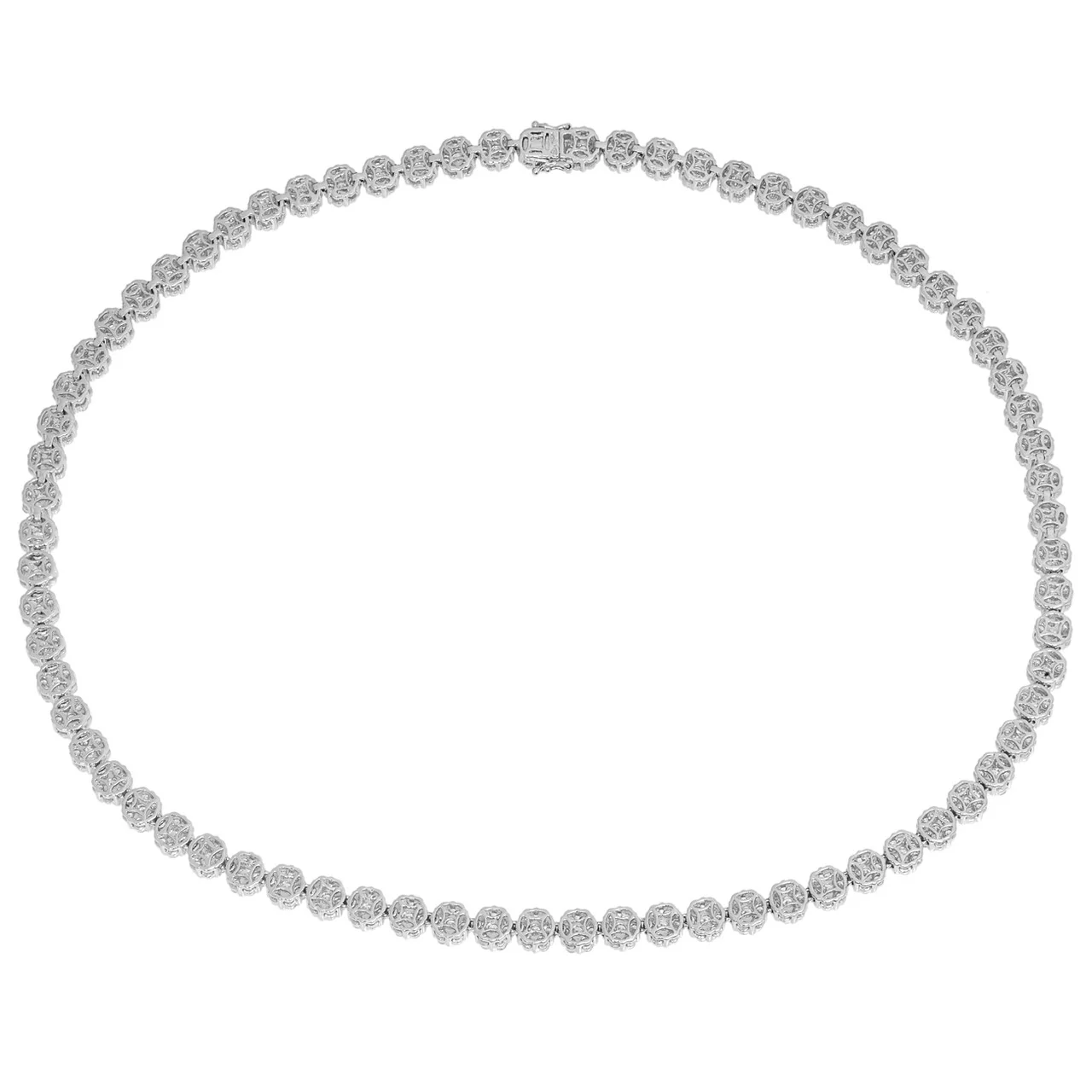 18K White Gold 12.06 Carat Diamond Riviere Necklace - Image 2