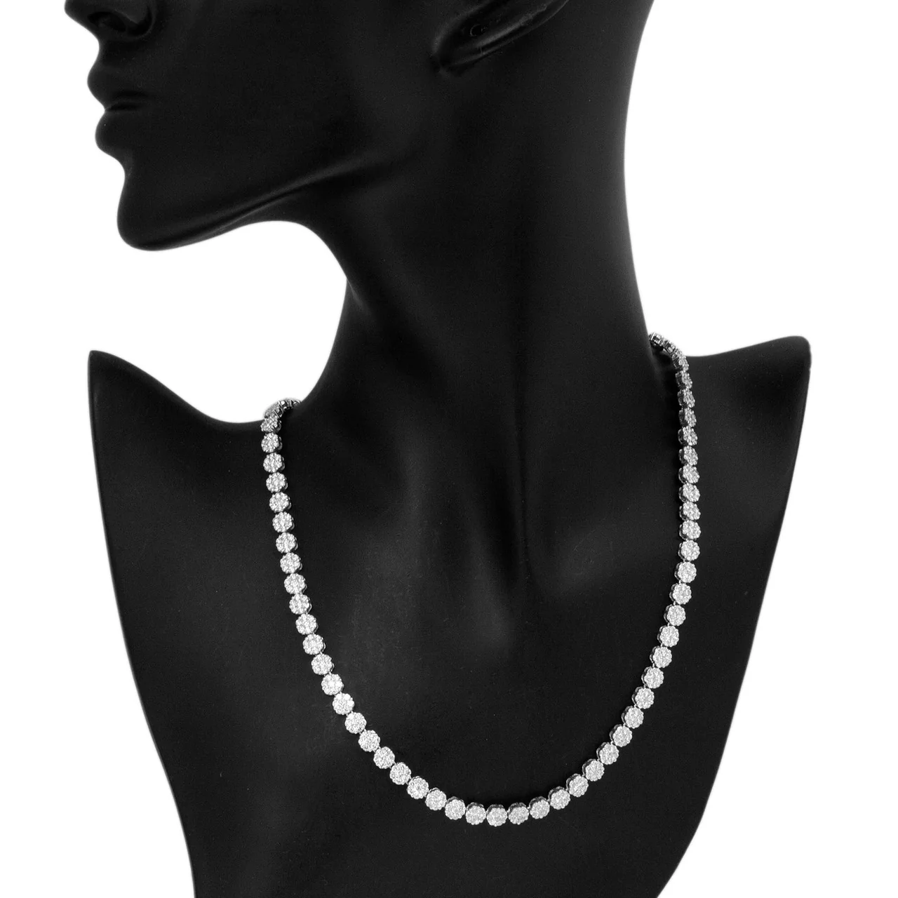 18K White Gold 12.06 Carat Diamond Riviere Necklace - Image 3