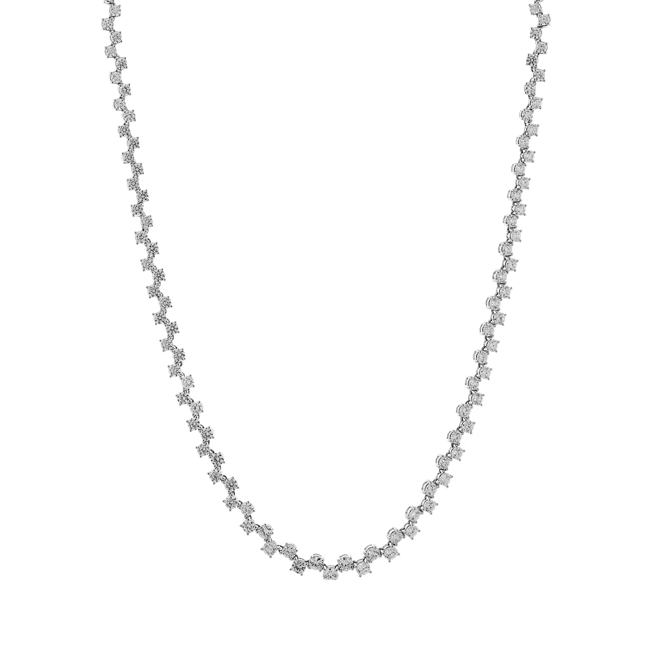 18K White Gold 13.38 Carat Riviere Diamond Necklace