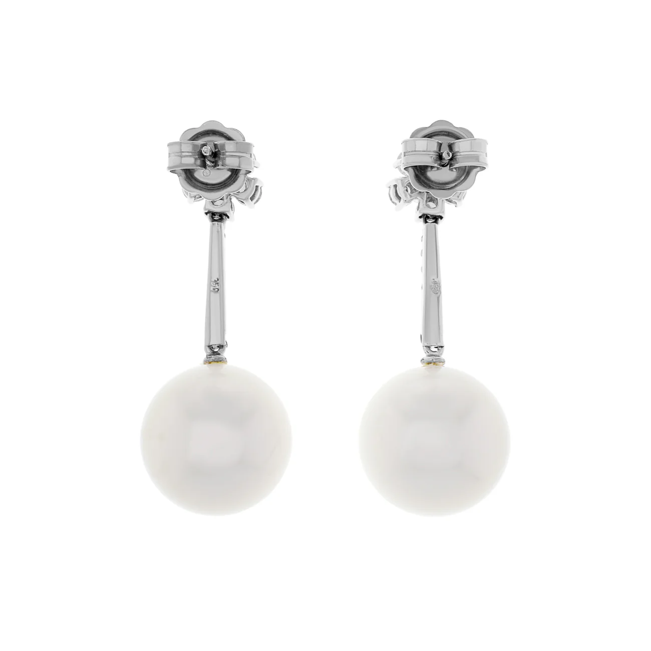 18K White Gold 13.3mm South Sea Pearl Drop Earrings - Image 2
