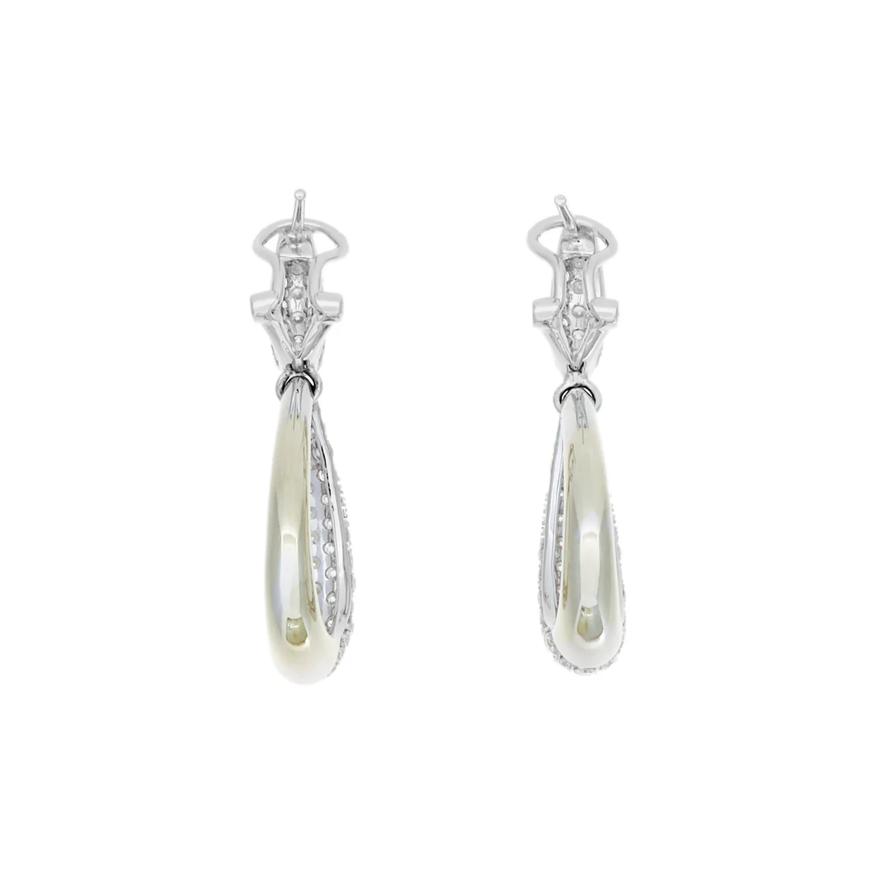 18K White Gold 2.00 Carat Diamond Drop Earrings - Image 2