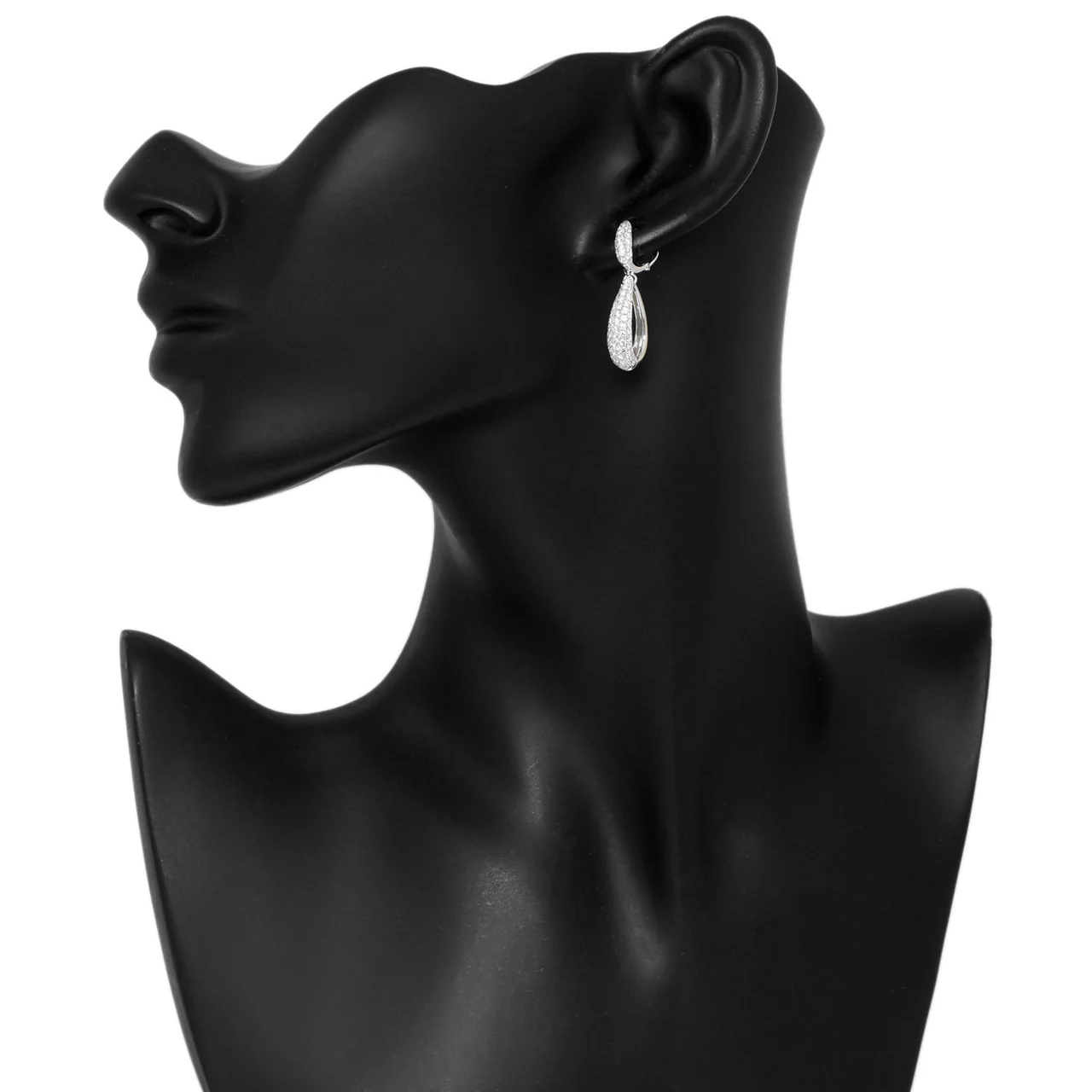 18K White Gold 2.00 Carat Diamond Drop Earrings - Image 3