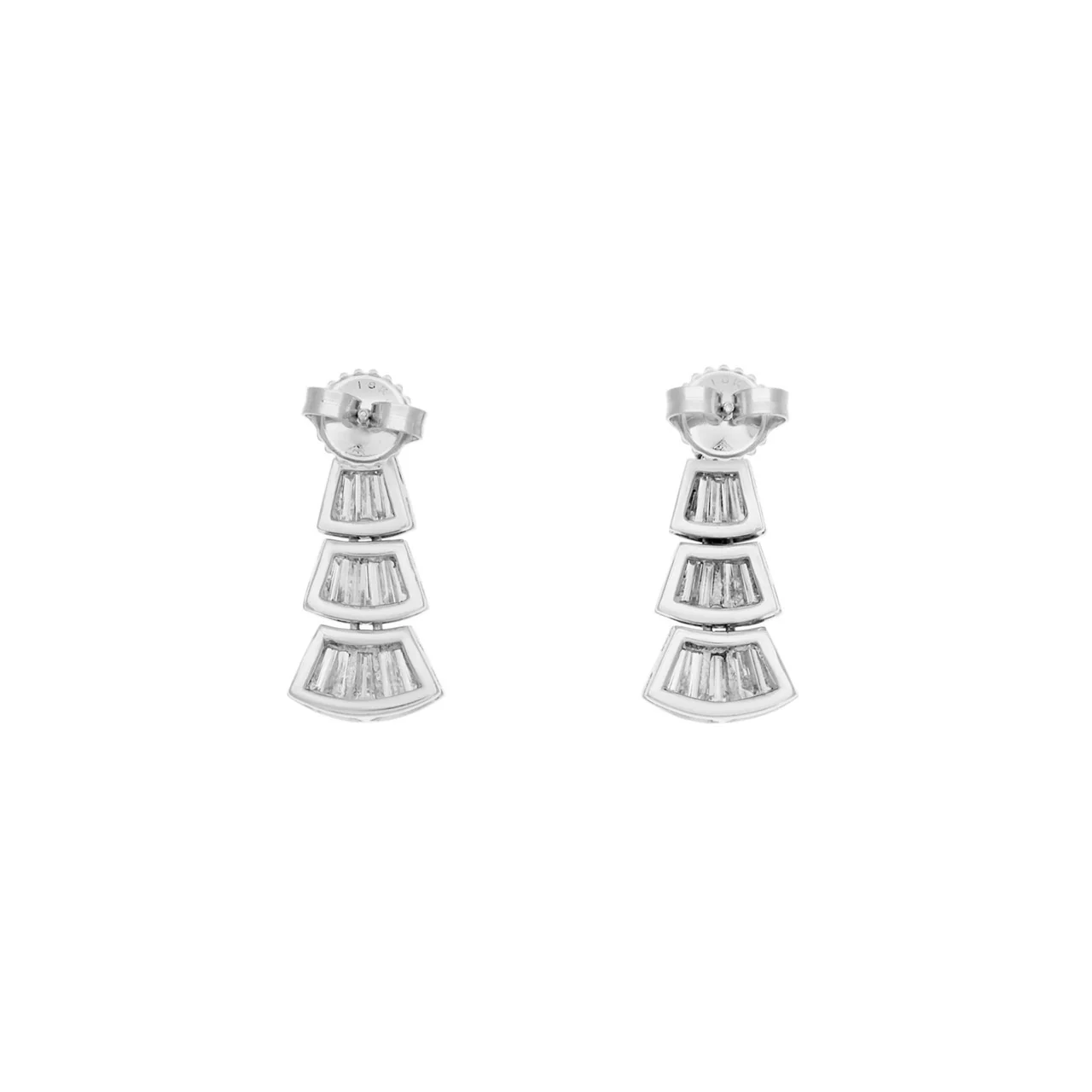 18K White Gold 2.02 Carat Diamond Earrings - Image 2