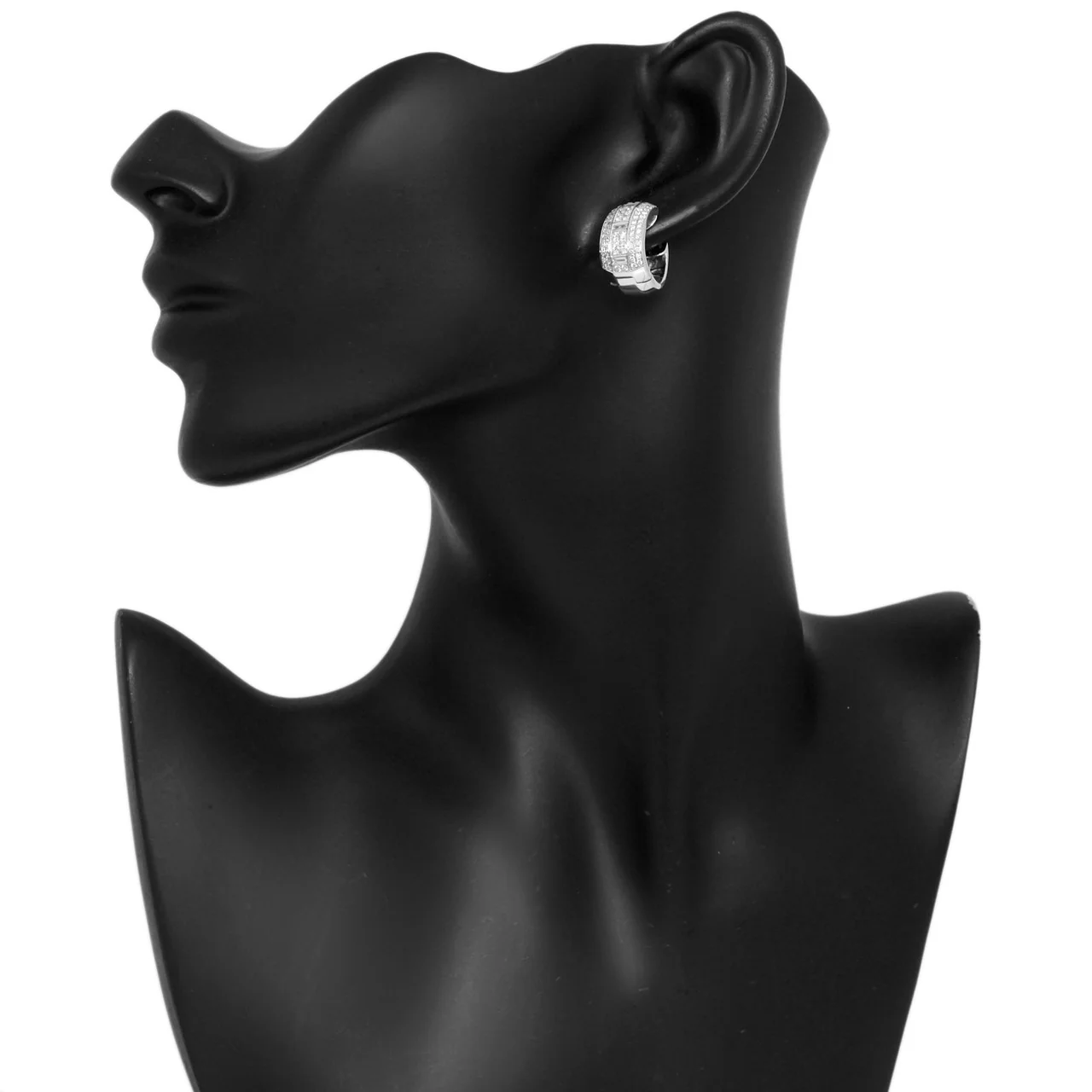 18K White Gold 2.06 Carat Diamond Earrings - Image 3