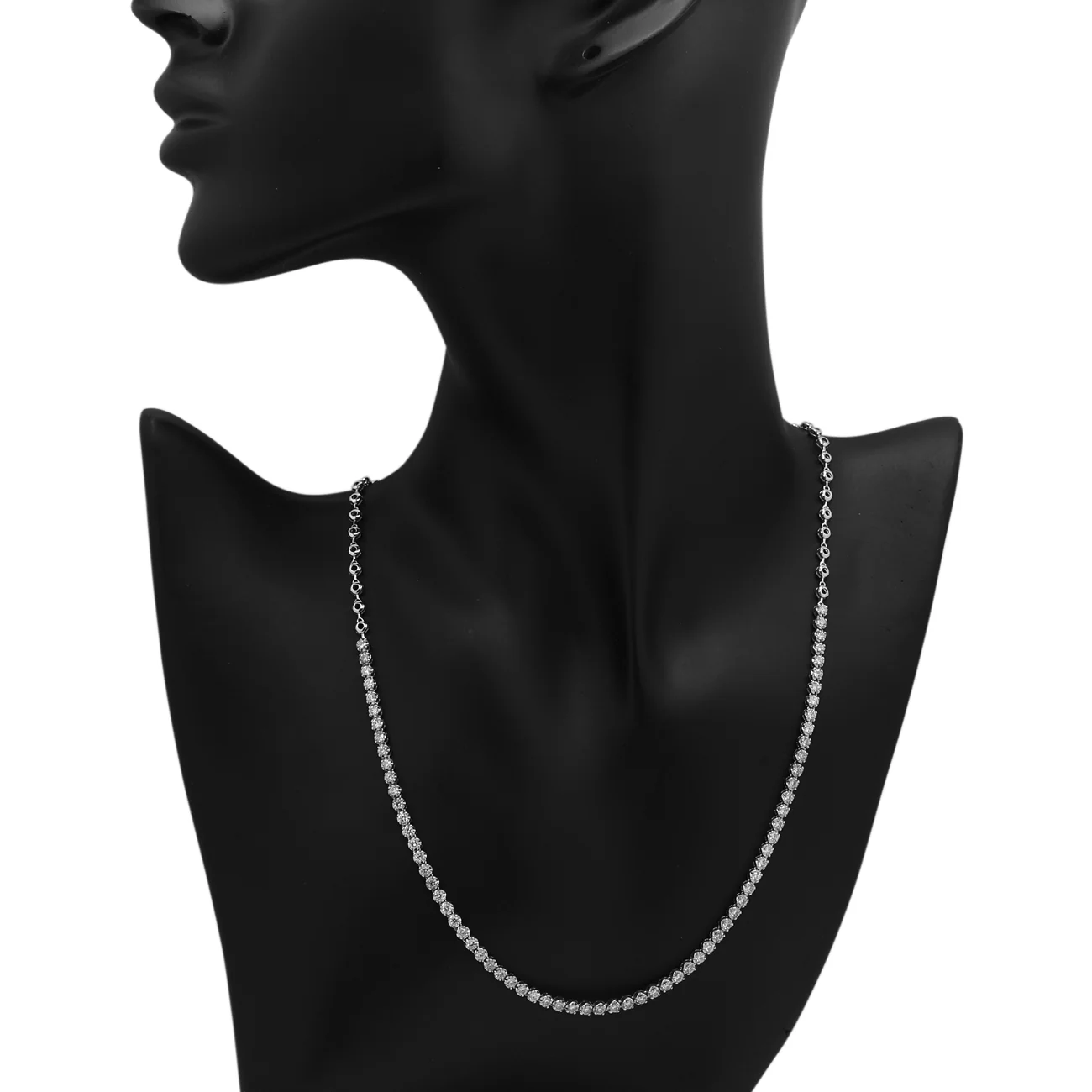 18K White Gold 2.10 Carat Riviere Necklace - Image 3