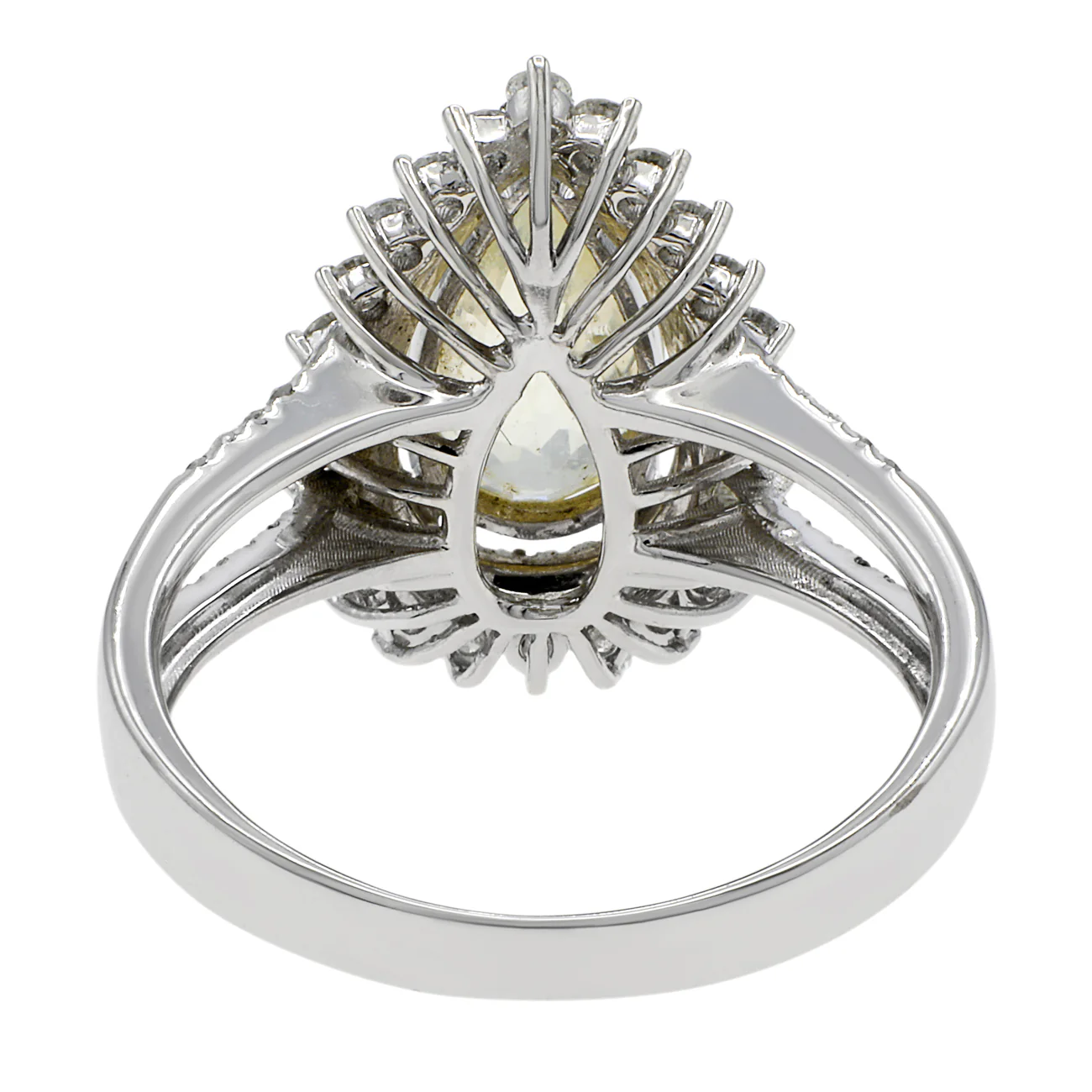 18K White Gold 2.37 Carat Yellow Sapphire Ring - Image 2