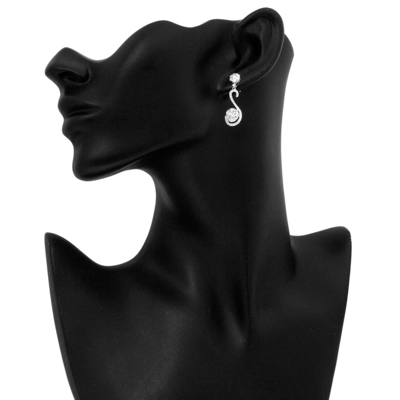 18K White Gold 2.38 Carat Diamond Drop Earrings - Image 4
