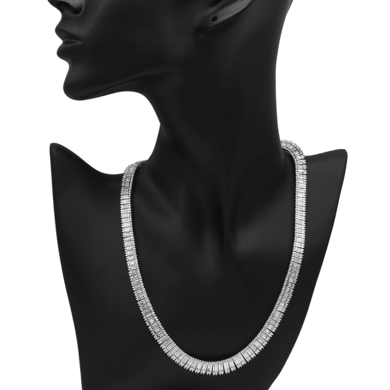 18K White Gold 20.72 Carat Diamond Riviere Necklace - Image 3