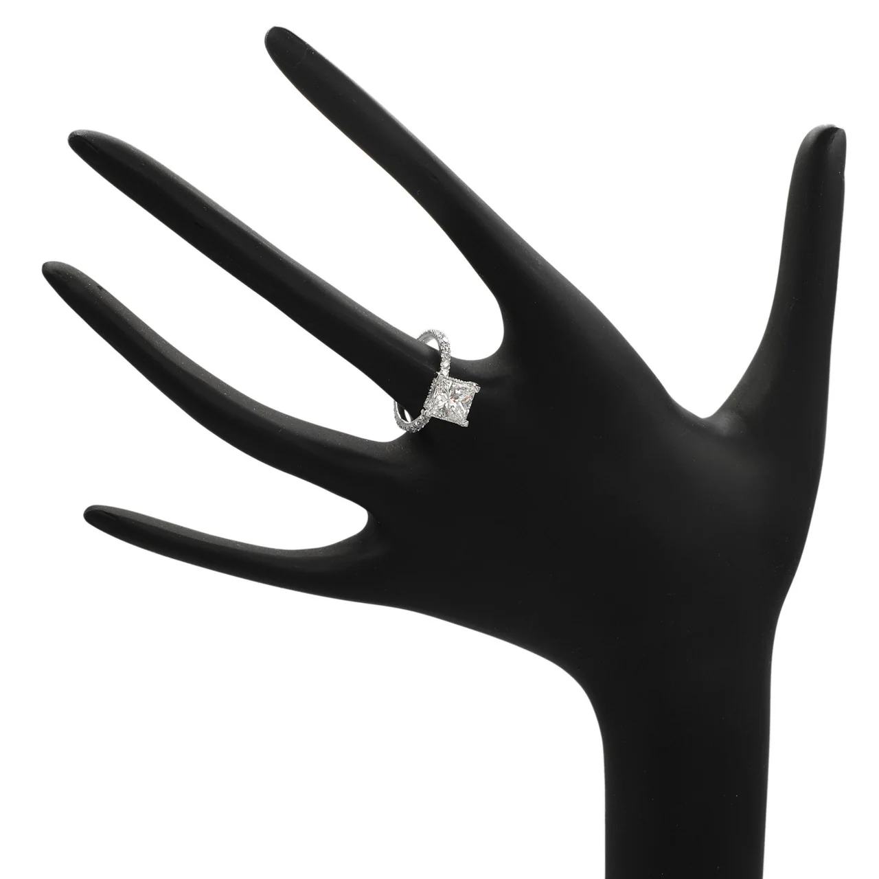 18K White Gold 3.01 Carat Princess Cut Diamond Ring - Image 4