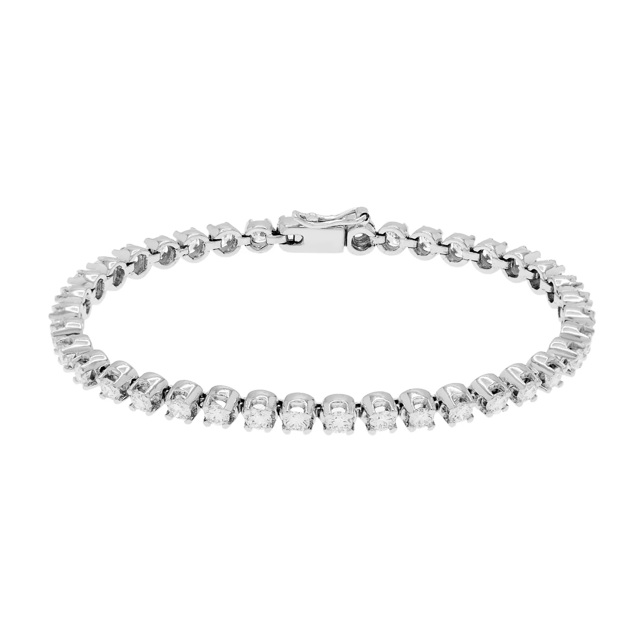 18K White Gold 3.02 Carat Diamond Tennis Bracelet