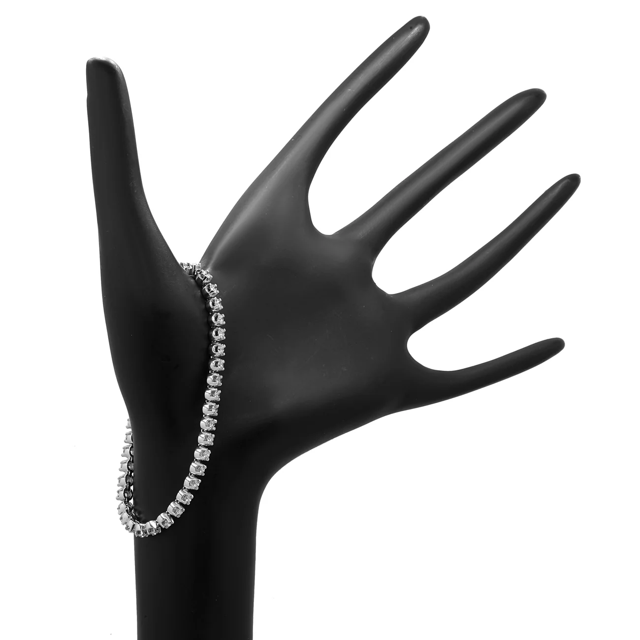 18K White Gold 3.05 Carat Tennis Bracelet - Image 3