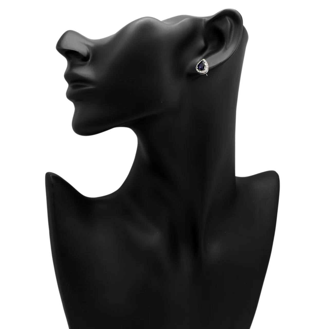 18K White Gold 3.08 Carat Sapphire Diamond Earrings - Image 3