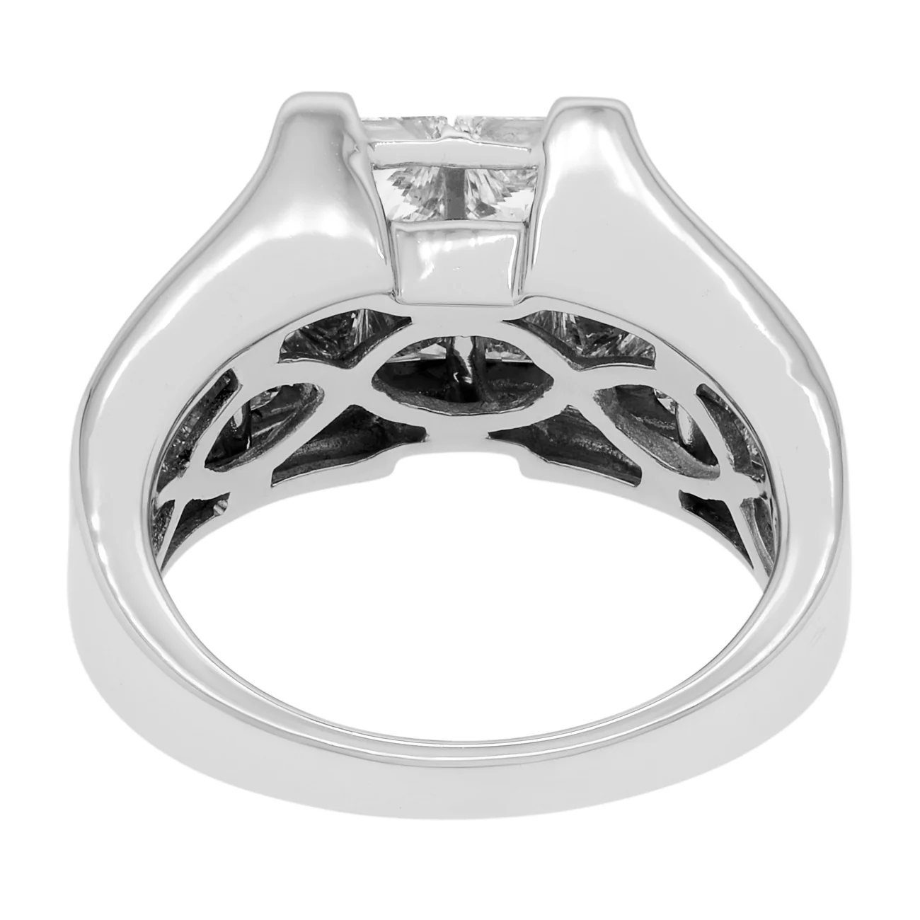 18K White Gold 3.48 Carat Princess Cluster Ring - Image 2
