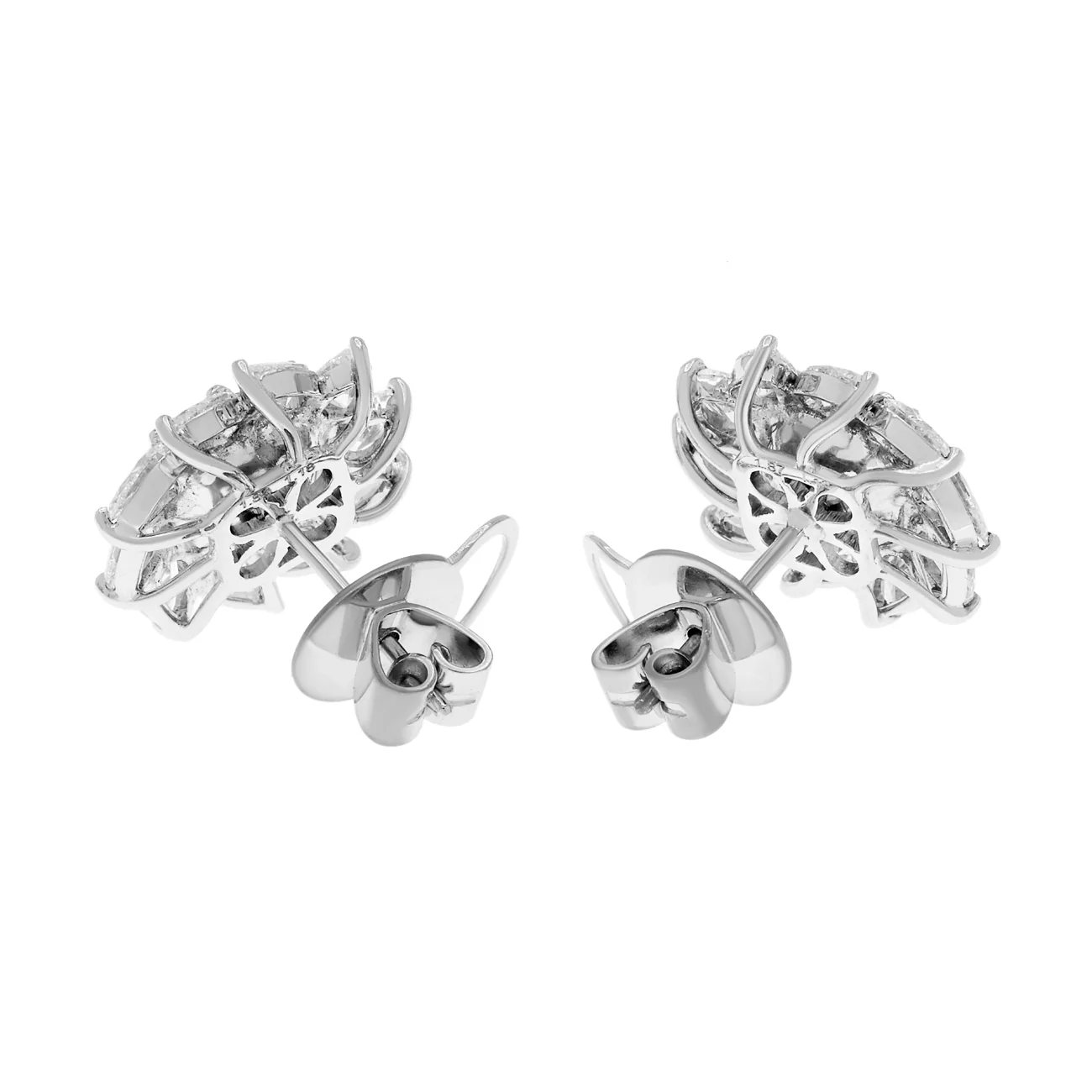 18k White Gold 3.70 Carat Fancy Yellow Diamond Earrings - Image 2