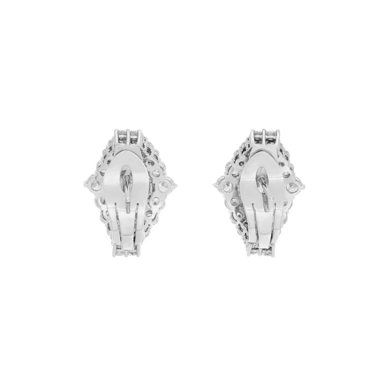 18K White Gold 3.80 Carat Diamond Earrings - Image 2