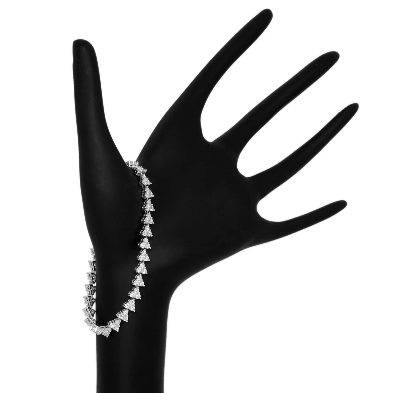 18K White Gold 3.84 Carat Diamond Tennis Bracelet - Image 3