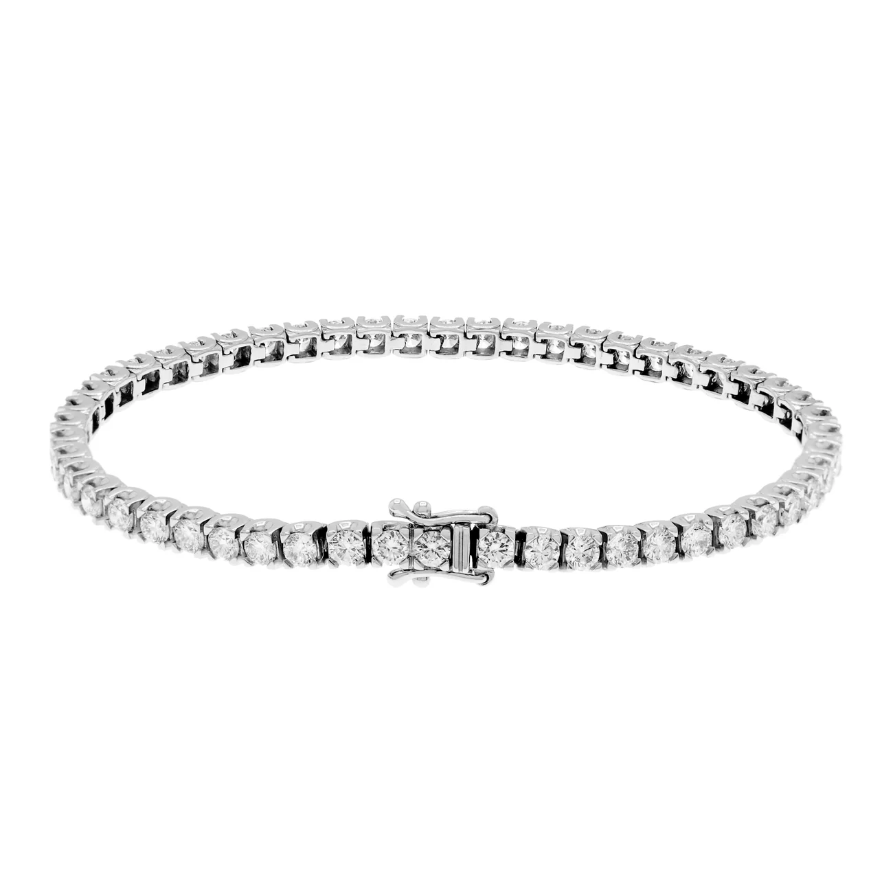 18K White Gold 4.03 Carat Tennis Bracelet - Image 2