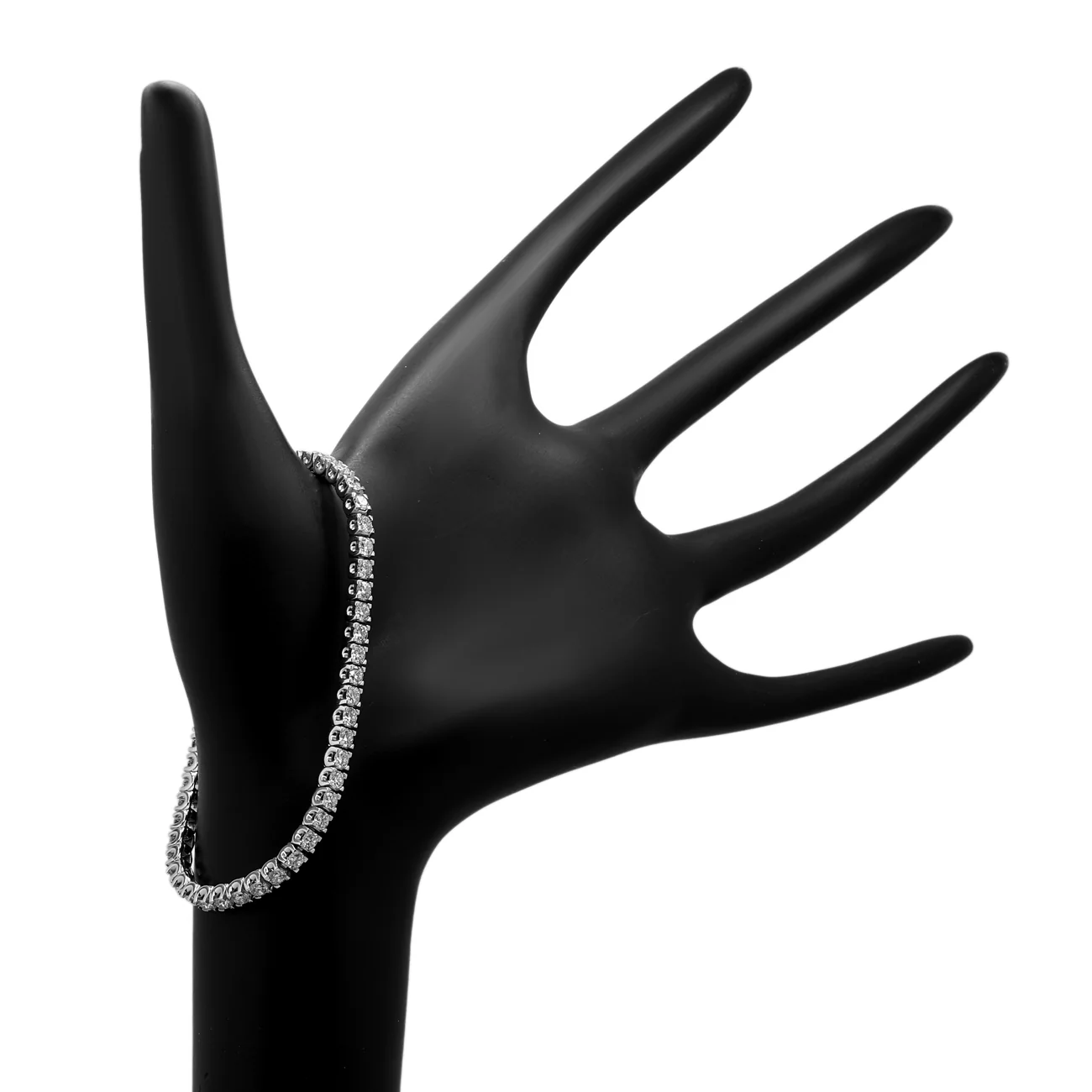 18K White Gold 4.03 Carat Tennis Bracelet - Image 3