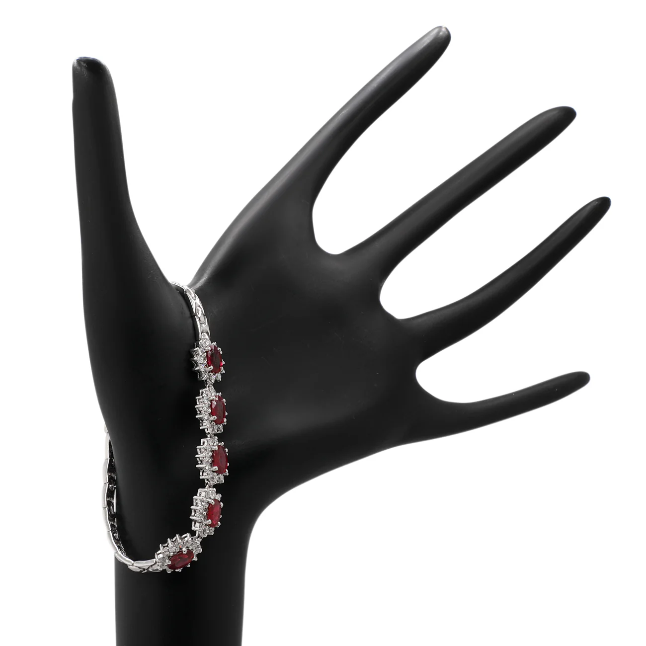 18K White Gold 4.05 Carat Ruby Bracelet - Image 3