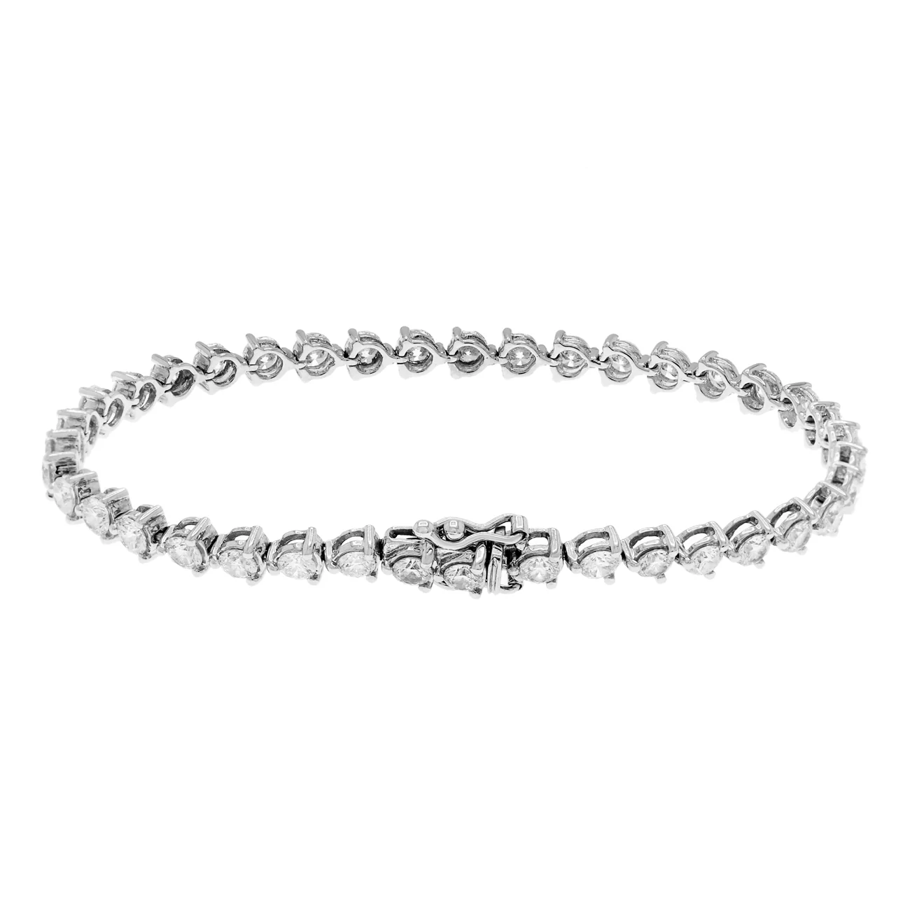 18K White Gold 4.62 Carat Tennis Bracelet - Image 2