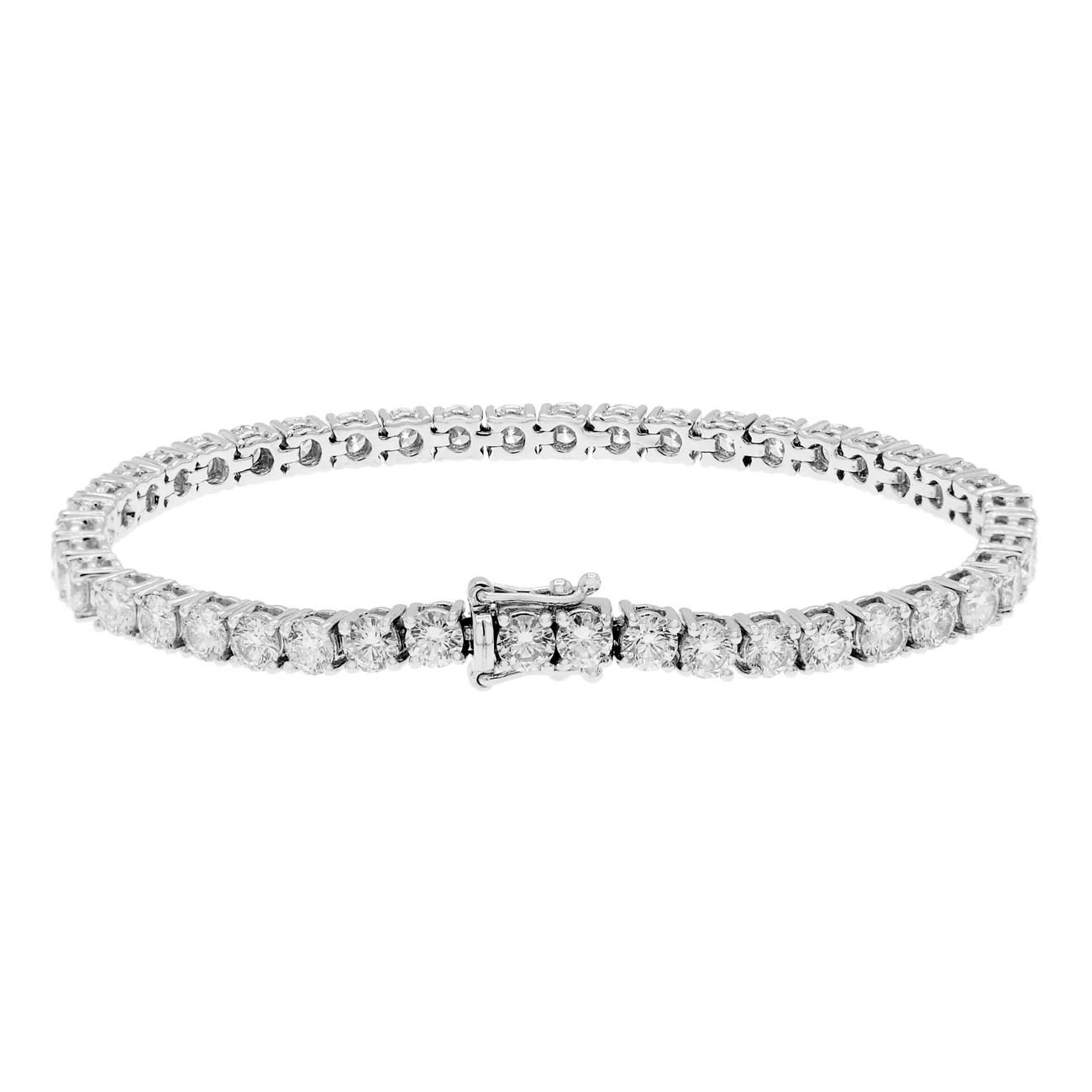 18K White Gold 5.60 Carat Tennis Bracelet - Image 2