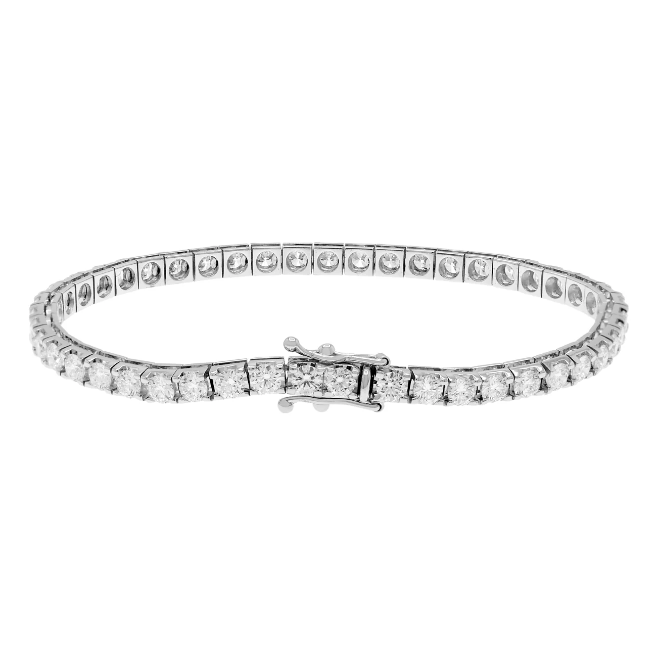 18K White Gold 5.64 Carat Tennis Bracelet - Image 2