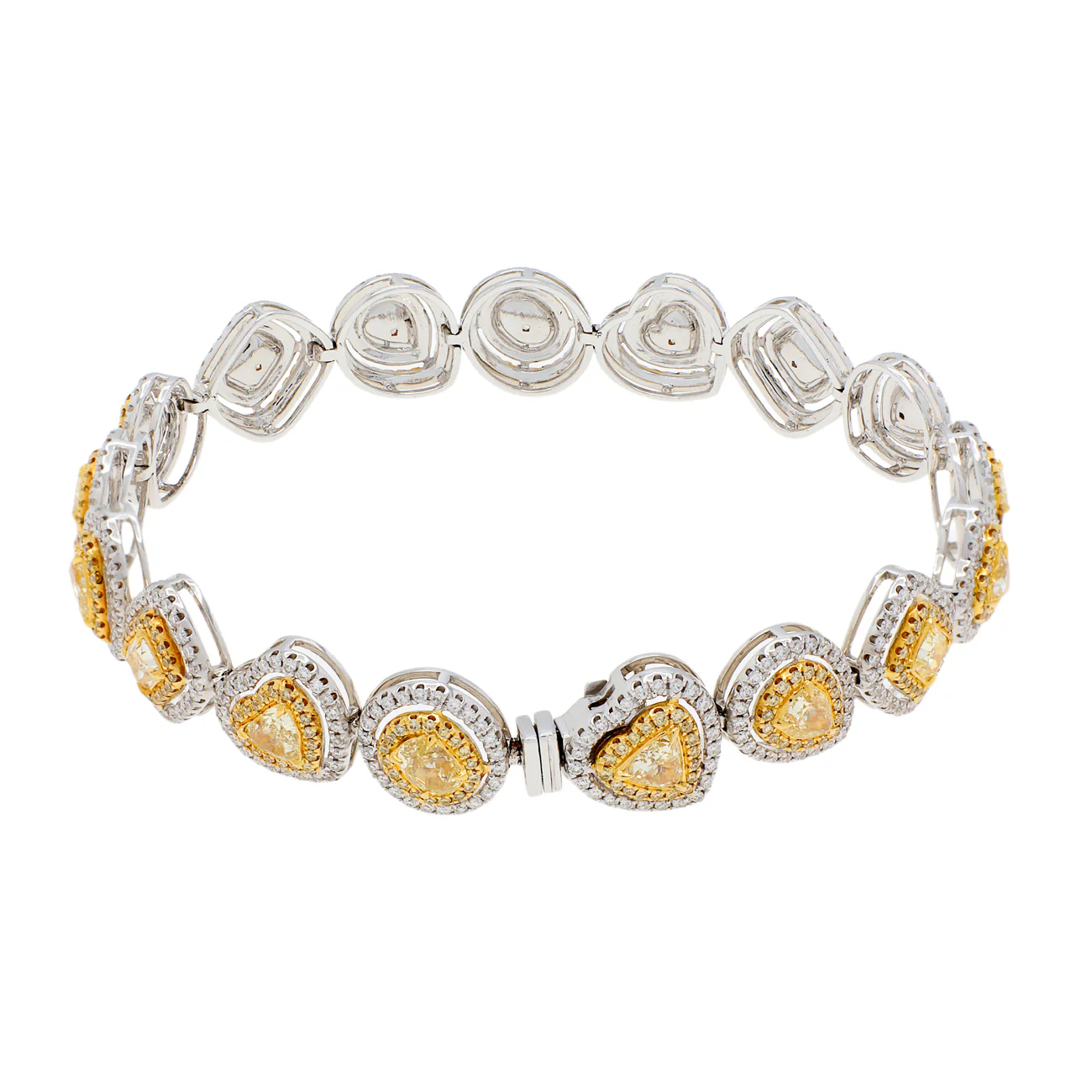 18K White Gold 6.76 Carat Fancy Yellow Diamond Bracelet - Image 2