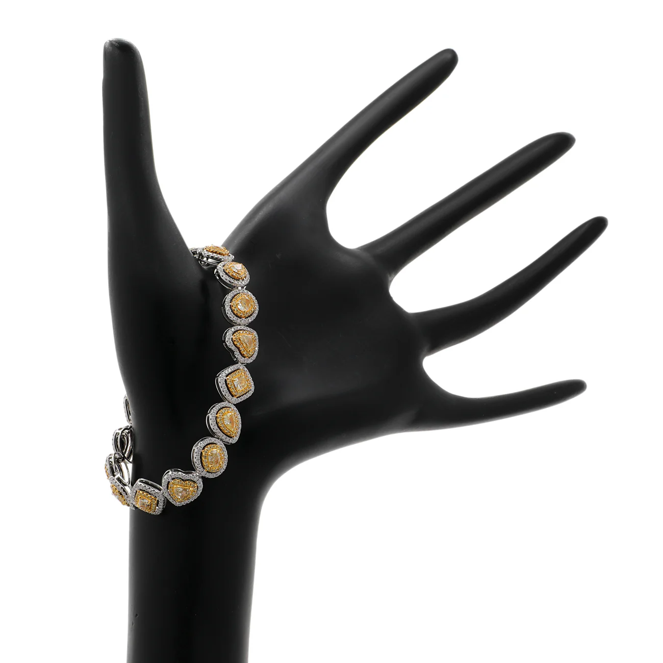 18K White Gold 6.76 Carat Fancy Yellow Diamond Bracelet - Image 3