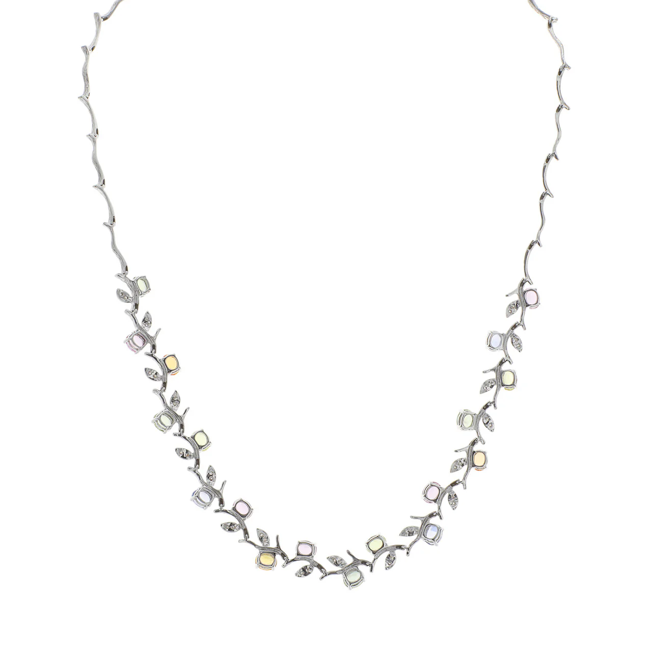 18K White Gold 8.64 Carat Sapphire & Diamond Necklace - Image 2