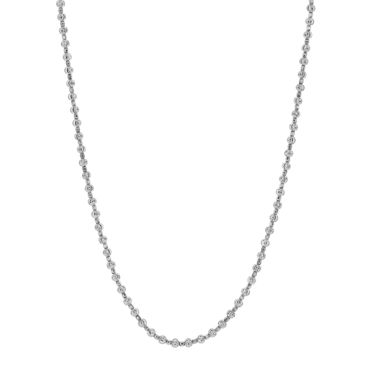 18K White Gold Ball Chain Necklace