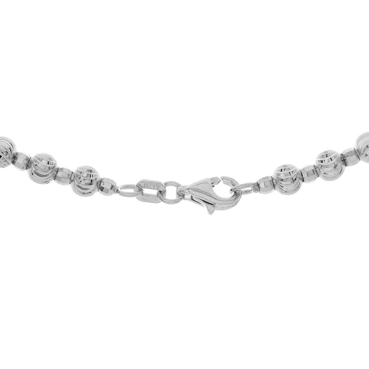 18K White Gold Ball Chain Necklace - Image 2