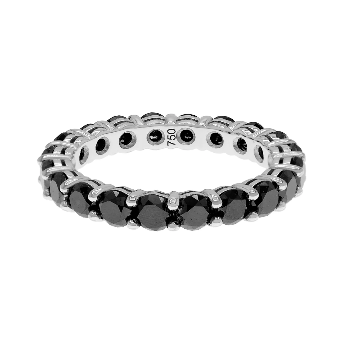 18K White Gold Black Diamond Eternity Band