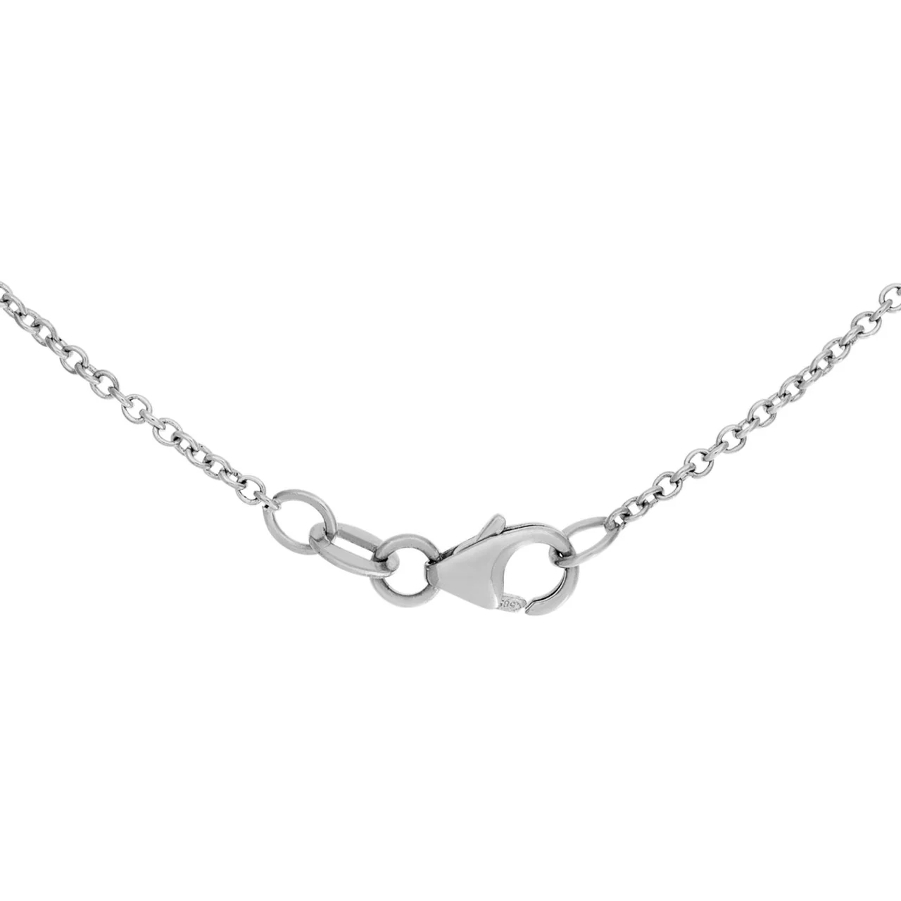 18K White Gold Black & White Diamond Cross Necklace - Image 4