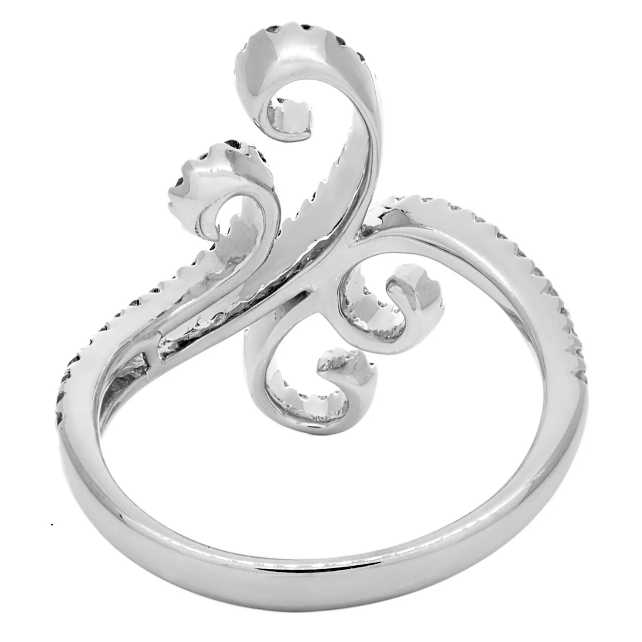 18K White Gold Black & White Diamond Ring - Image 3
