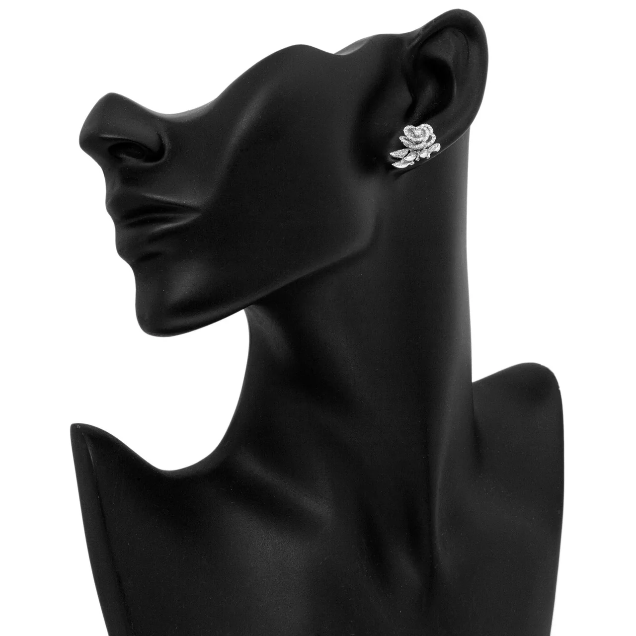 18K White Gold Blossom 1.66 Carat Diamond Earrings - Image 3