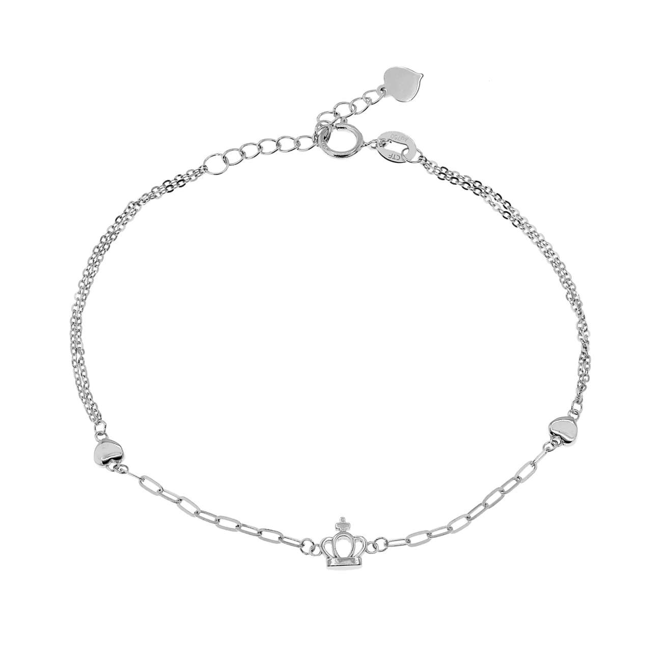 18K White Gold Crown Bracelet