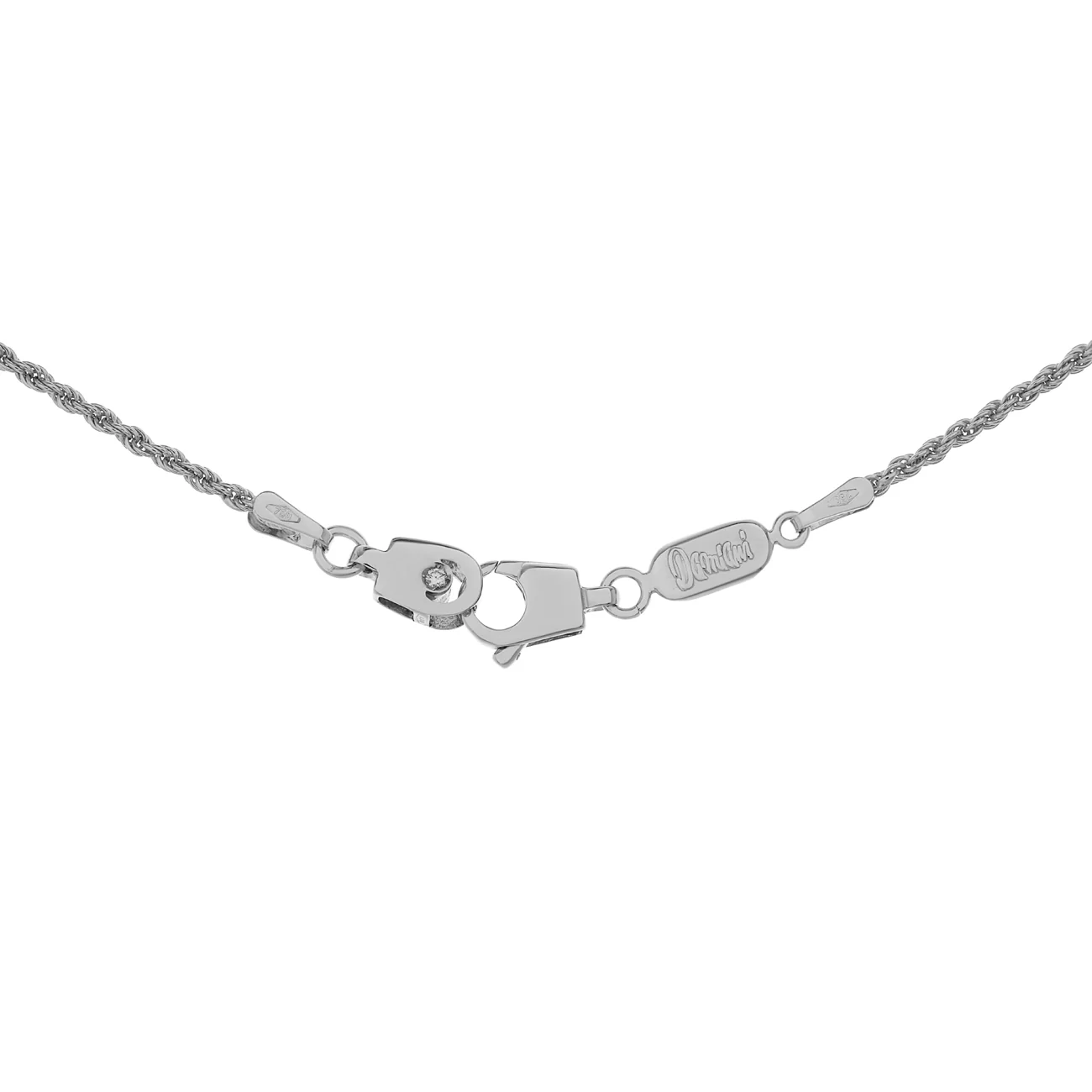 18K White Gold Damiani Onyx Fish Pendant - Image 3