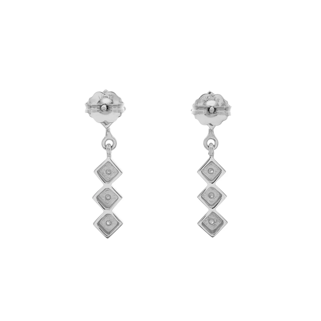 18K White Gold Diamond Drop Earrings - Image 2