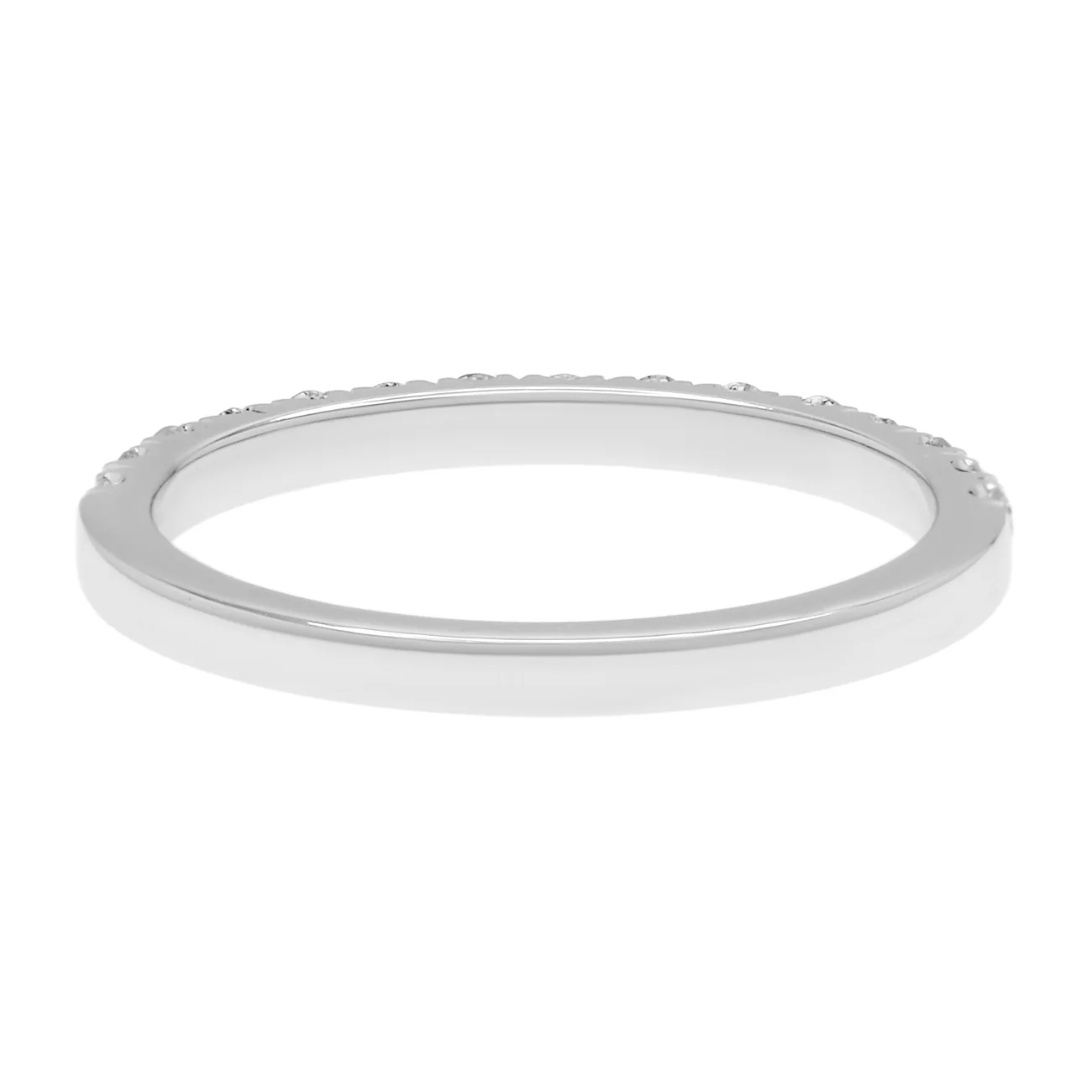 18K White Gold Diamond Half Eternity Band Ring - Image 2