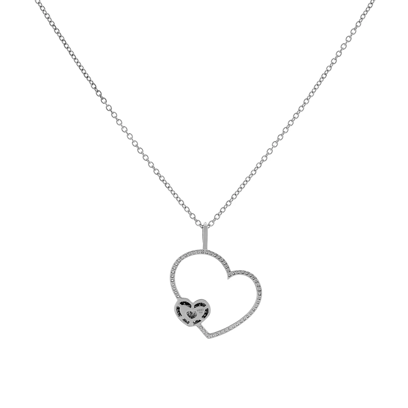 18K White Gold 1.06 Carat Diamond Heart Pendant - Image 2