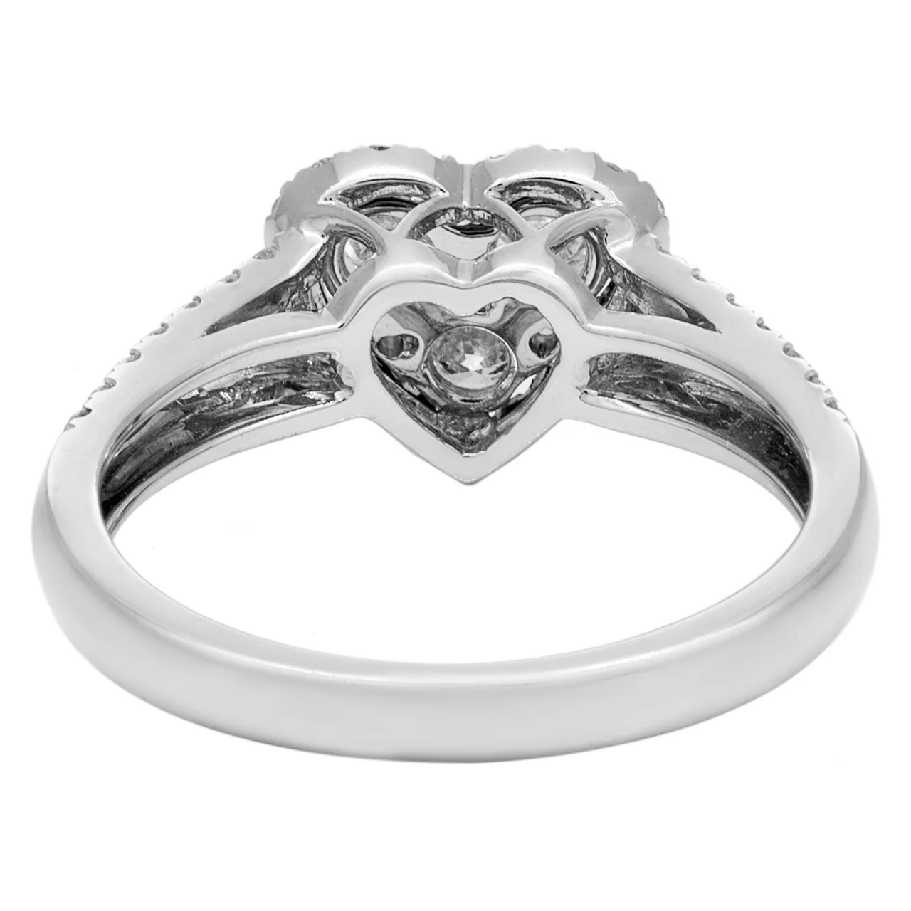 18K White Gold Diamond Heart Ring - Image 3