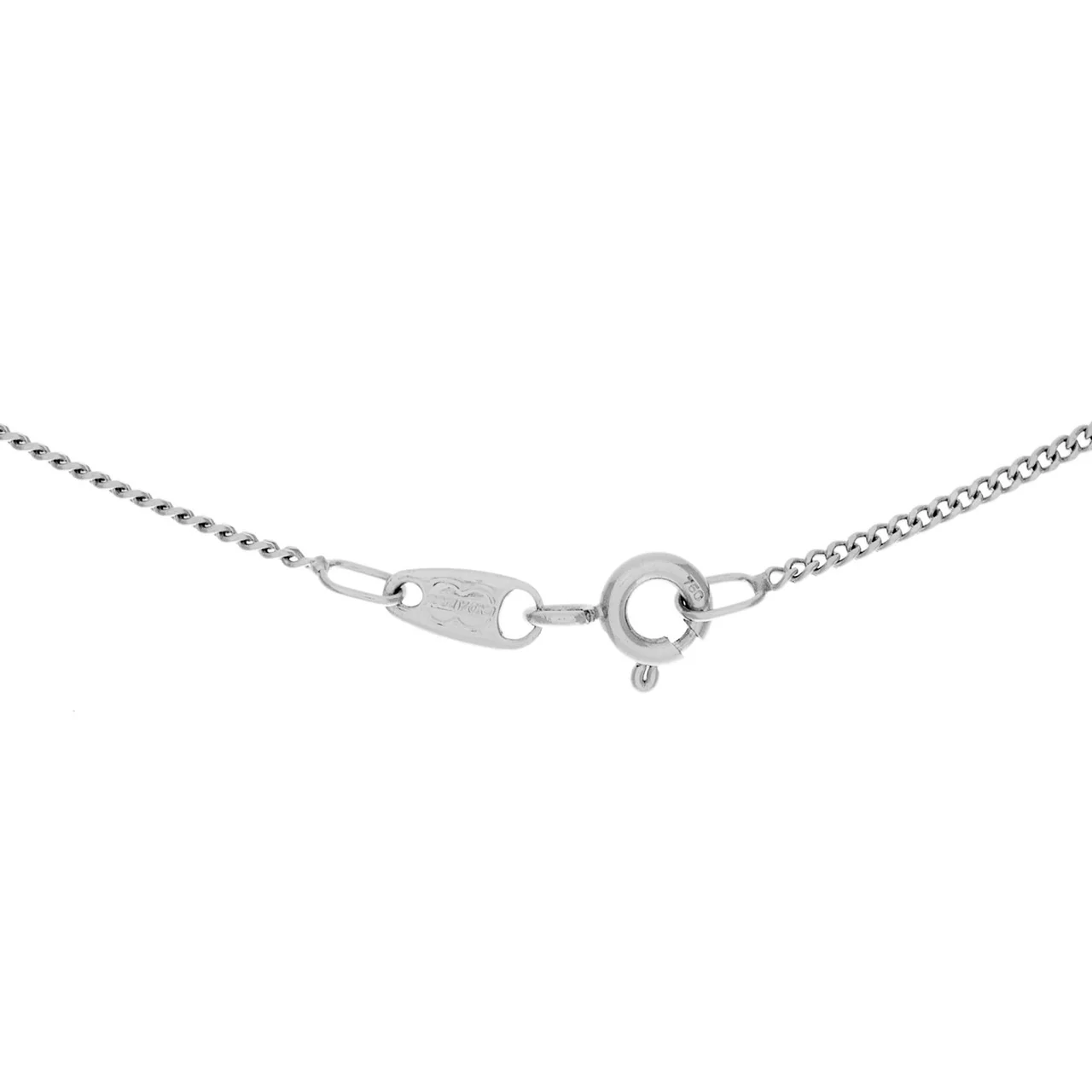 18K White Gold Diamond Pink Sapphire Pendant Necklace - Image 3