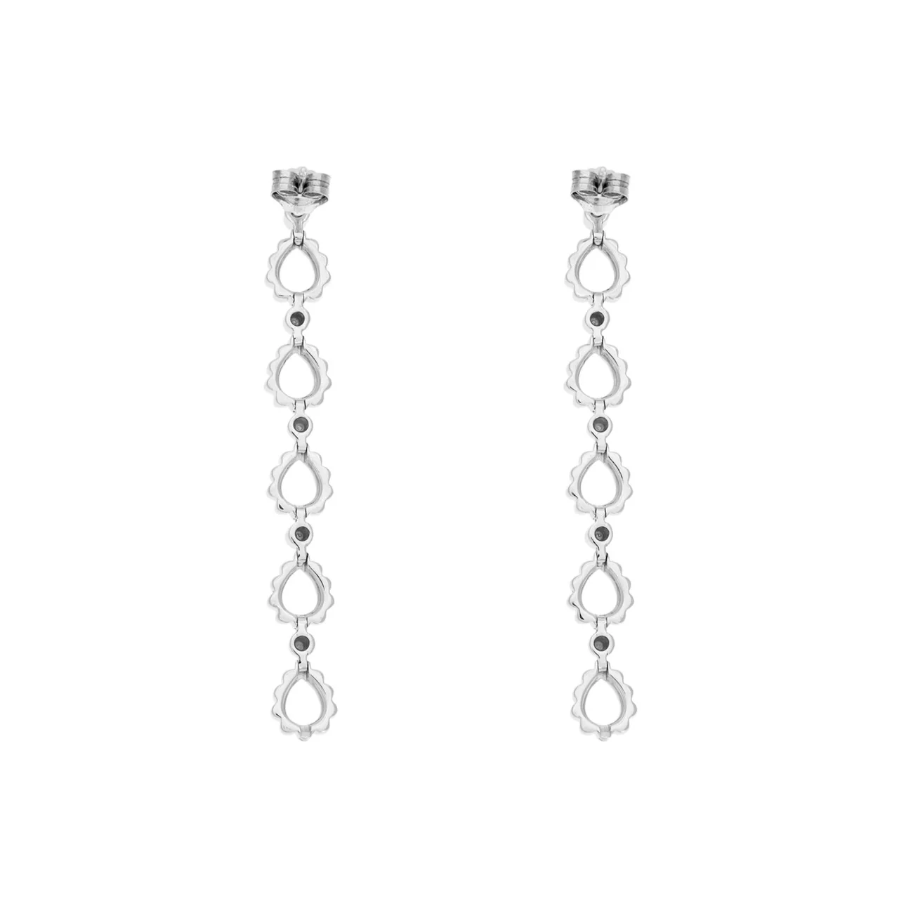 18K White Gold  Drop  Earrings - Image 2