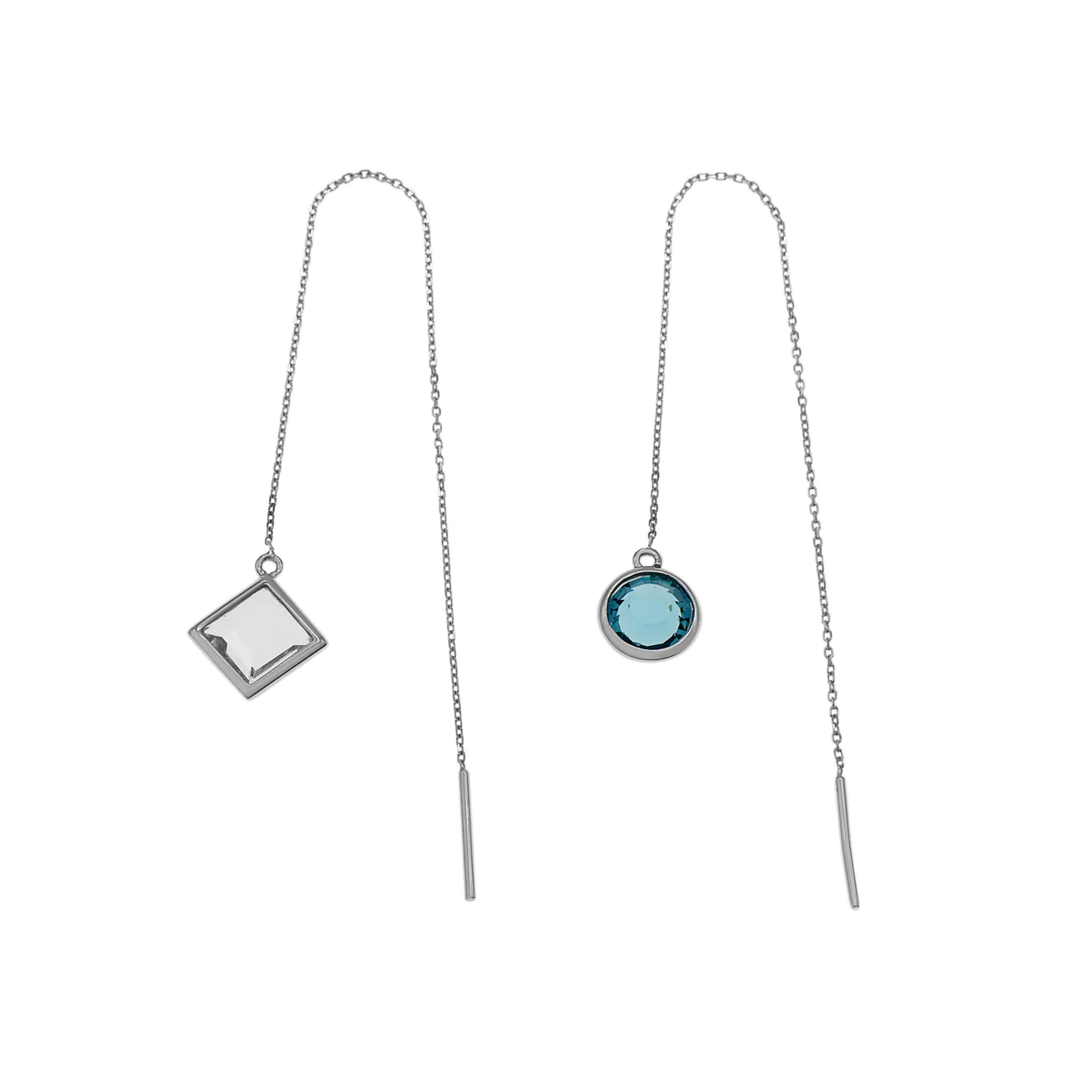 18K White Gold Drop Earrings