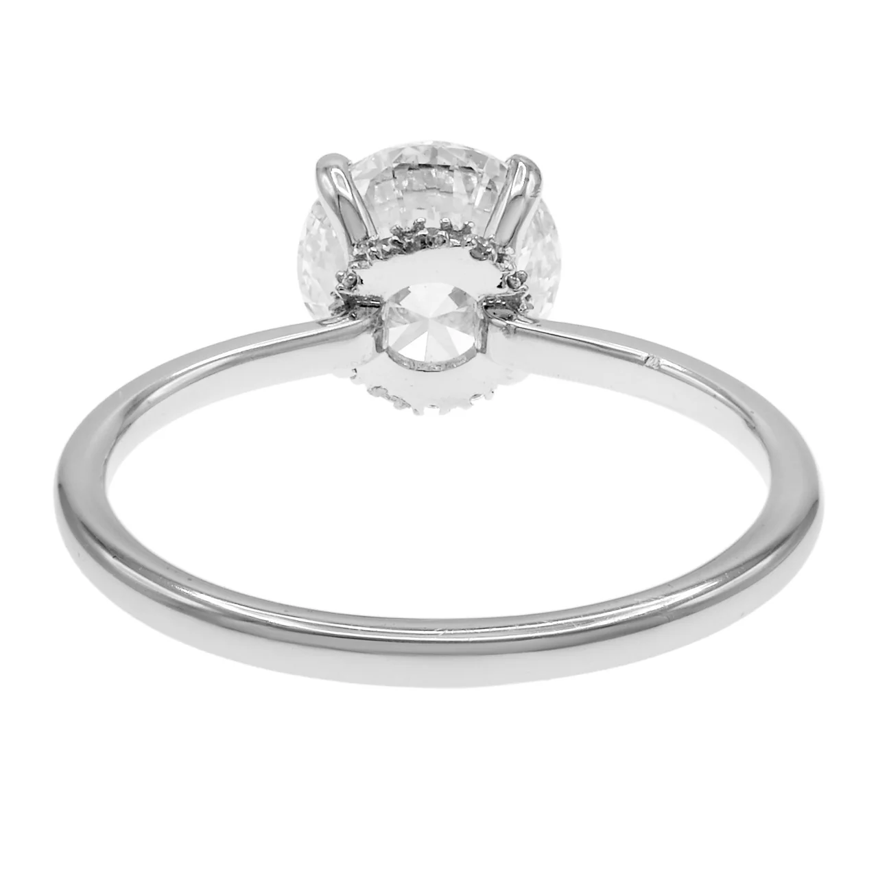 18K White Gold 1.54 Carat Hidden Halo Diamond Solitaire Ring - Image 4