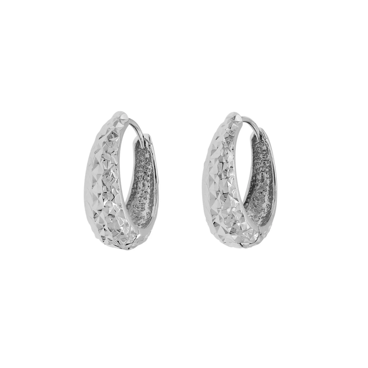 18K White Gold Hoop Earrings - Image 2