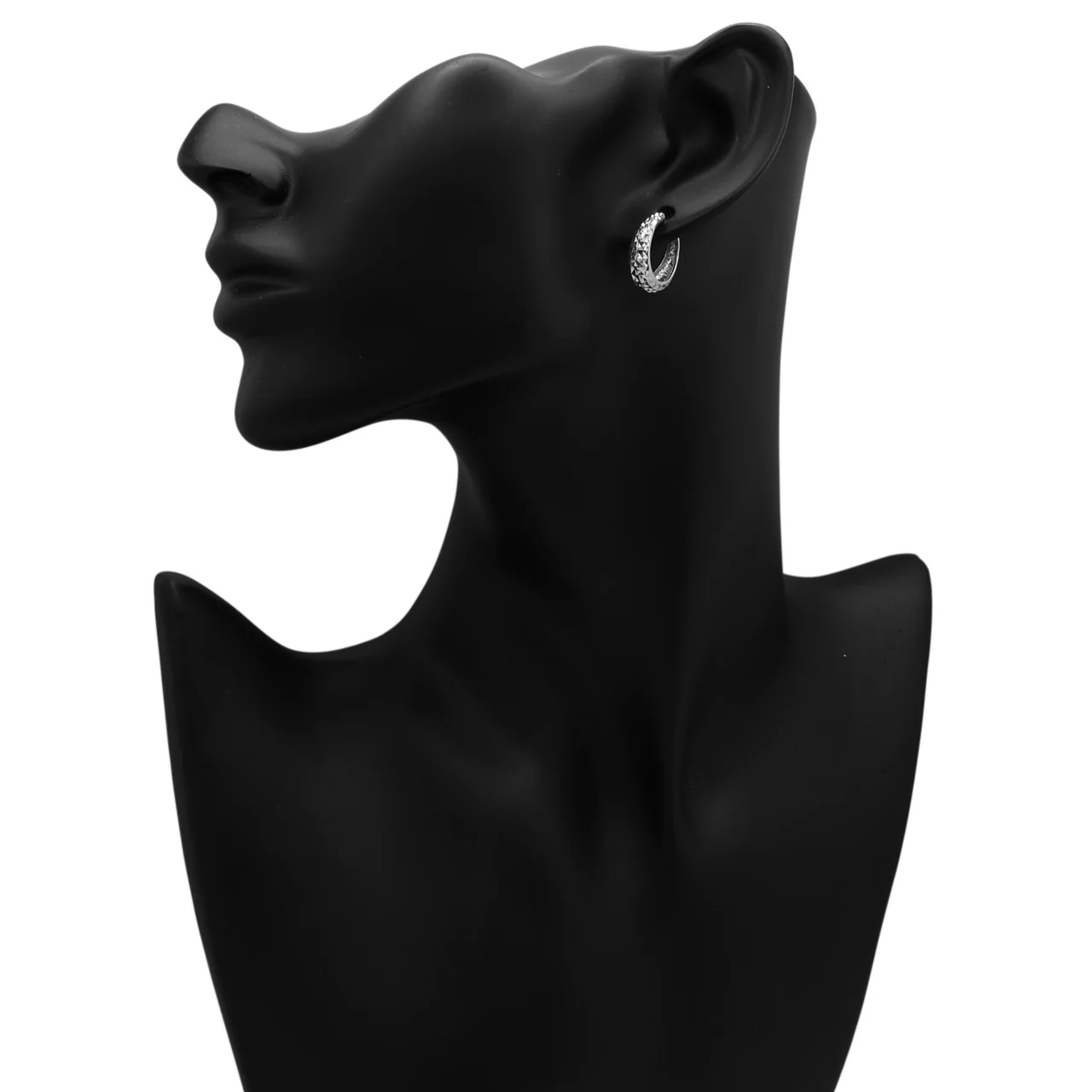 18K White Gold Hoop Earrings - Image 3