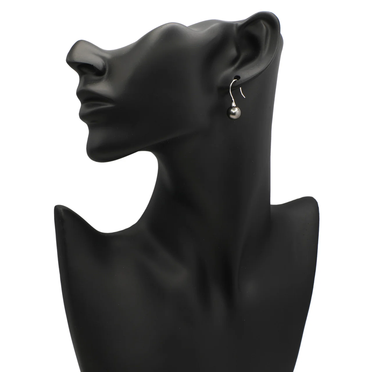 18K White Gold Tahitian Pearl Earrings - Image 3