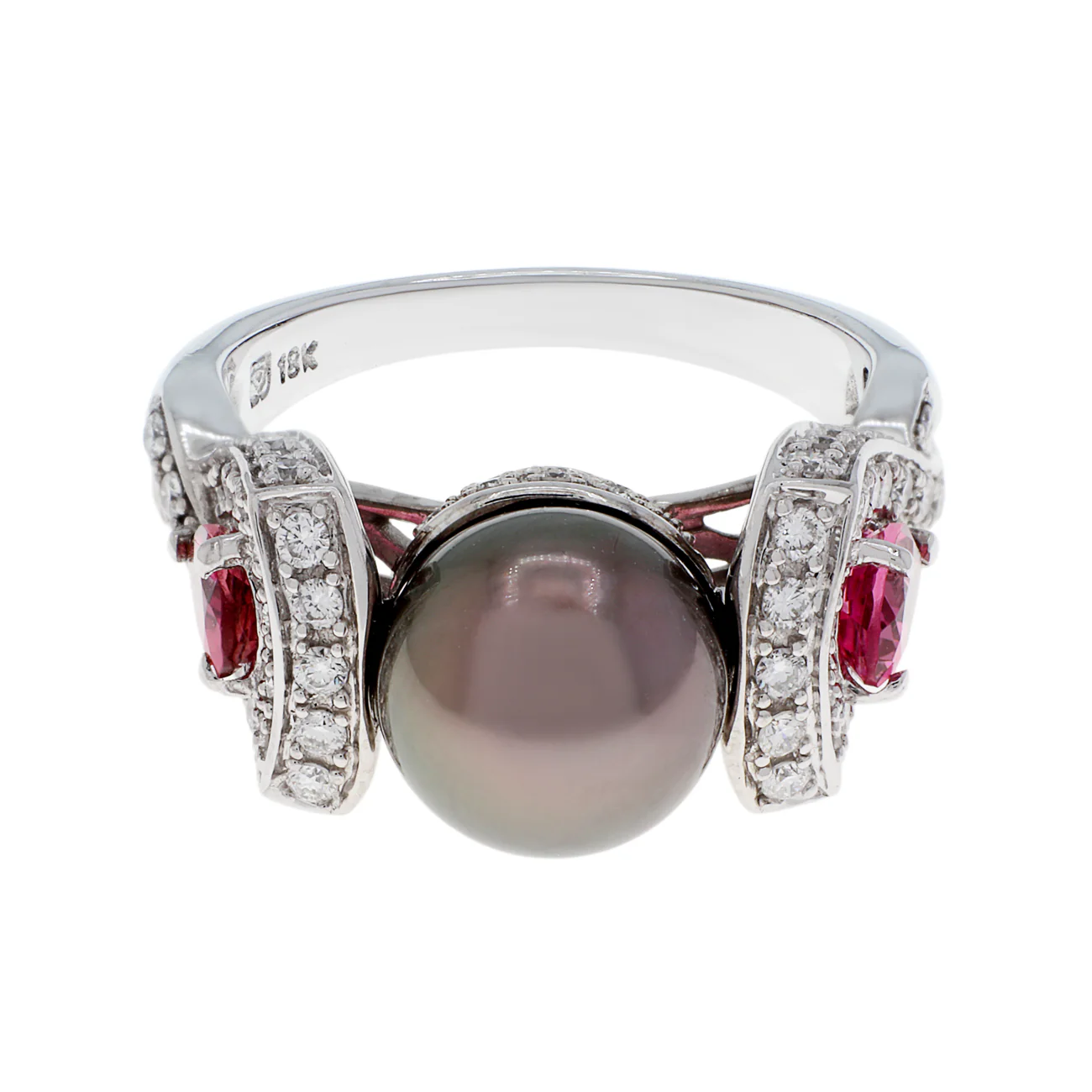 18K White Gold Tahitian Pearl Ring